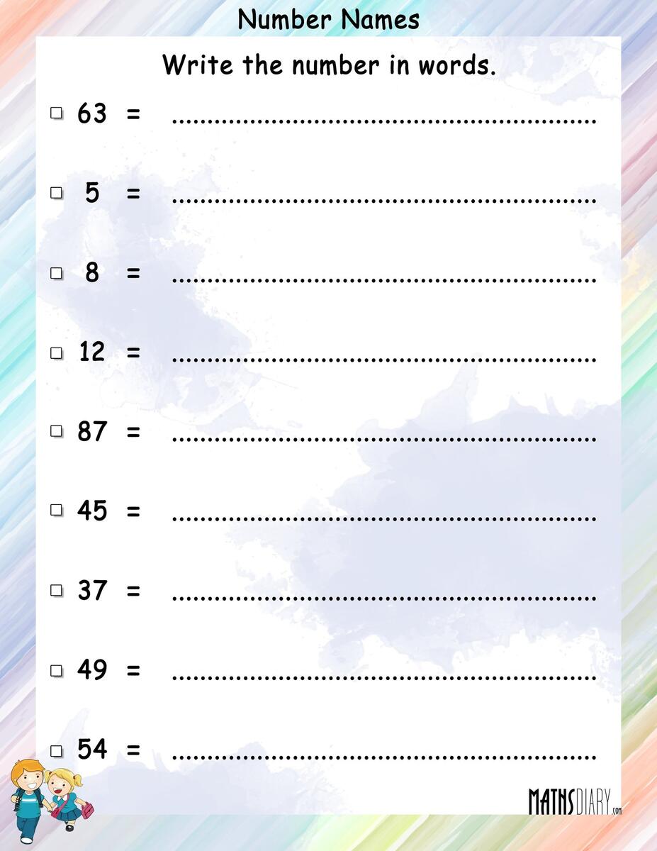 Write Numbers In Words Math Worksheets MathsDiary Write Numbers In Words Math Worksheets MathsDiary
