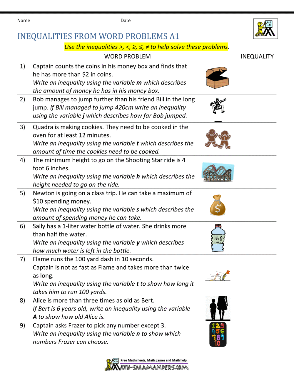 Free Linear Inequalities Word Problems Worksheet Pdf Download Free Linear Inequalities Word Problems Worksheet Pdf Png Images Free Worksheets On Clipart Library