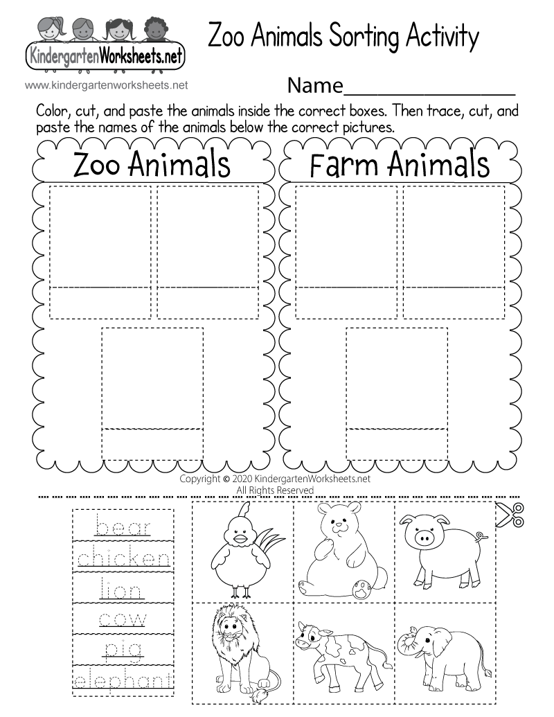 Zoo Animals Sorting Activity Worksheet Free Printable Digital PDF Color By Sight Words Kindergarten Zoo Theme Made By Teachers